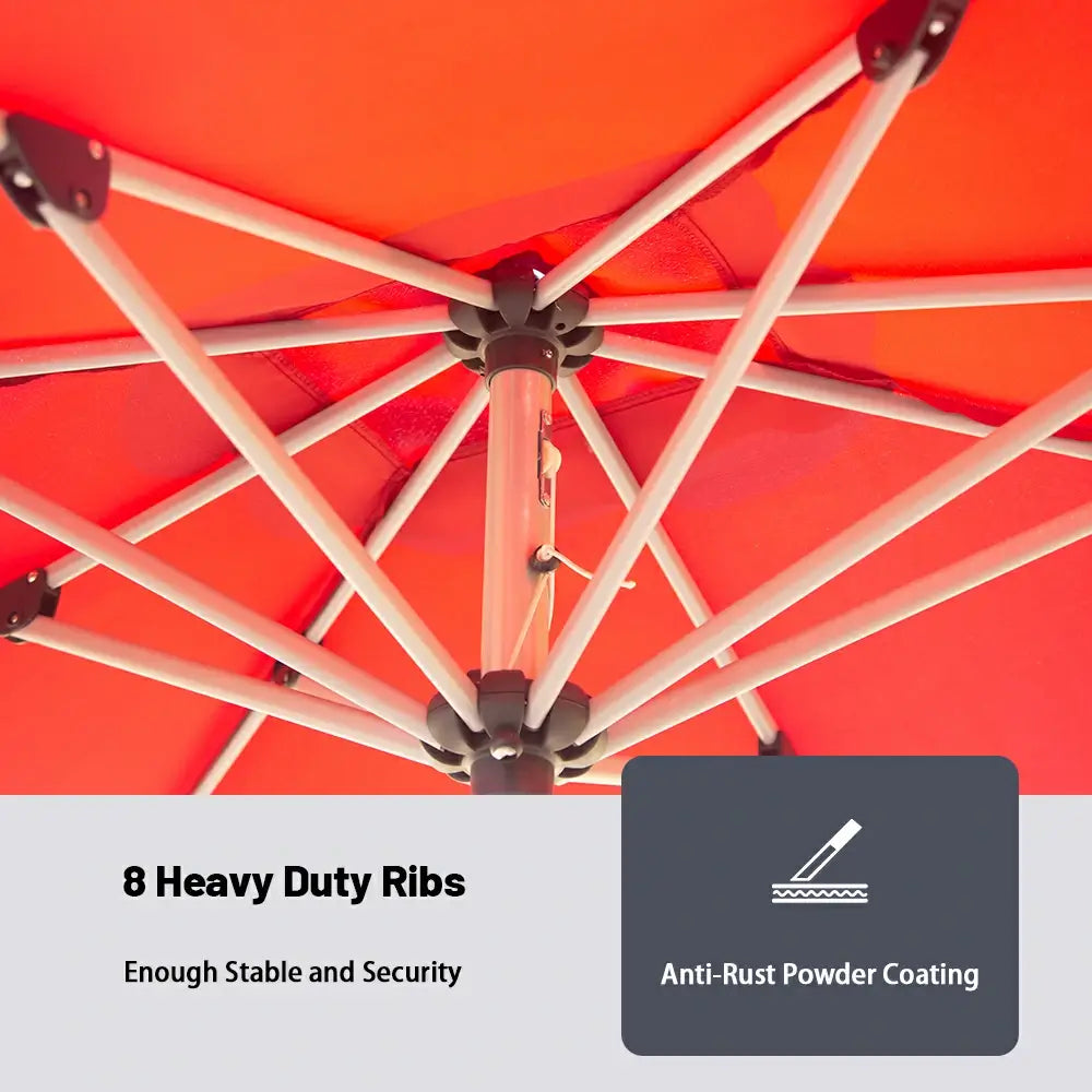 Patio Umbrella - 9FT x 11.5 FT Aluminum Rectangular Market Umbrella