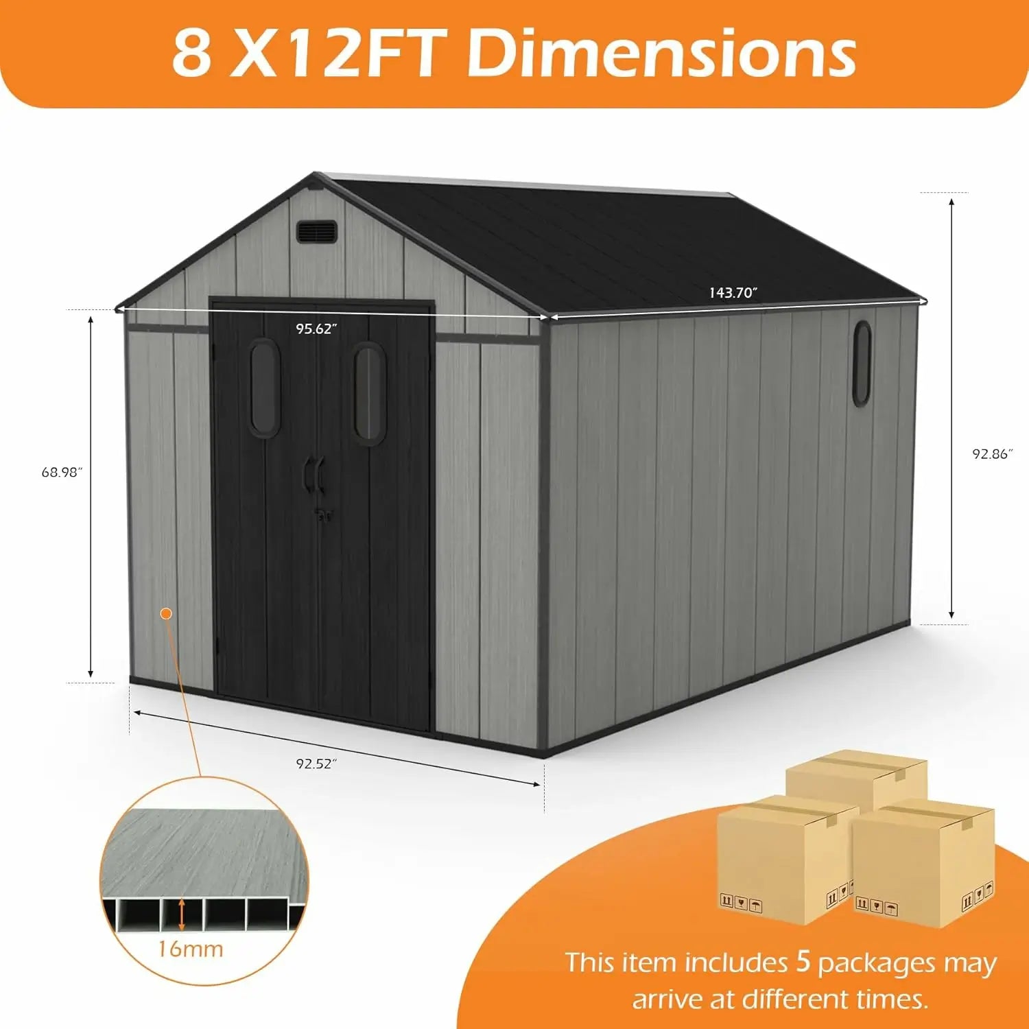 Resin Storage Shed Gable Roof