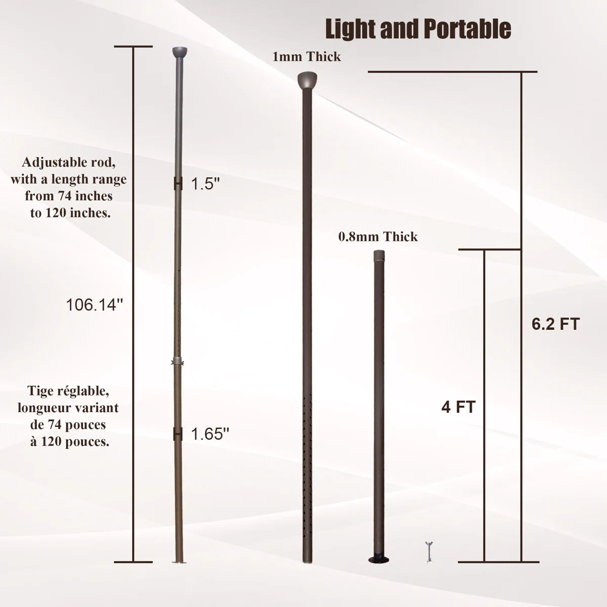Universal Support Pole for Freestanding Gazebo