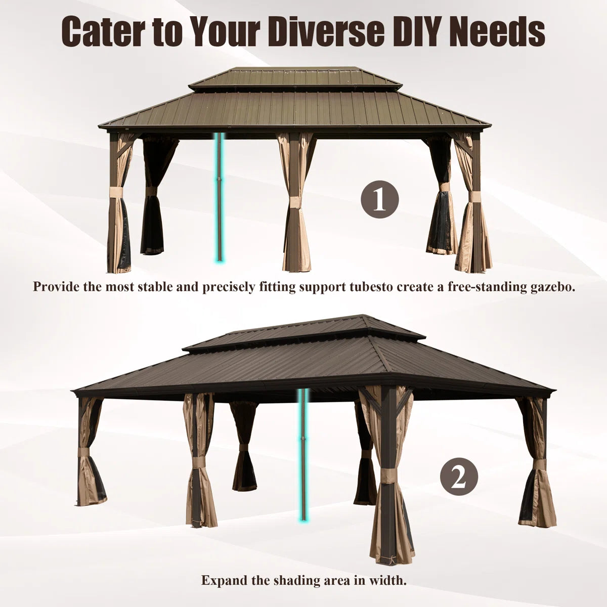 Universal Support Pole for Freestanding Gazebo