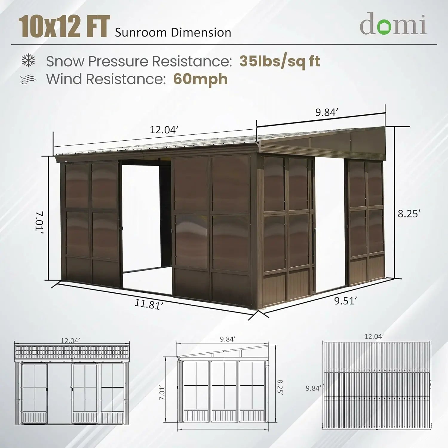 Domi wall mounted sunroom#size_10'x12'