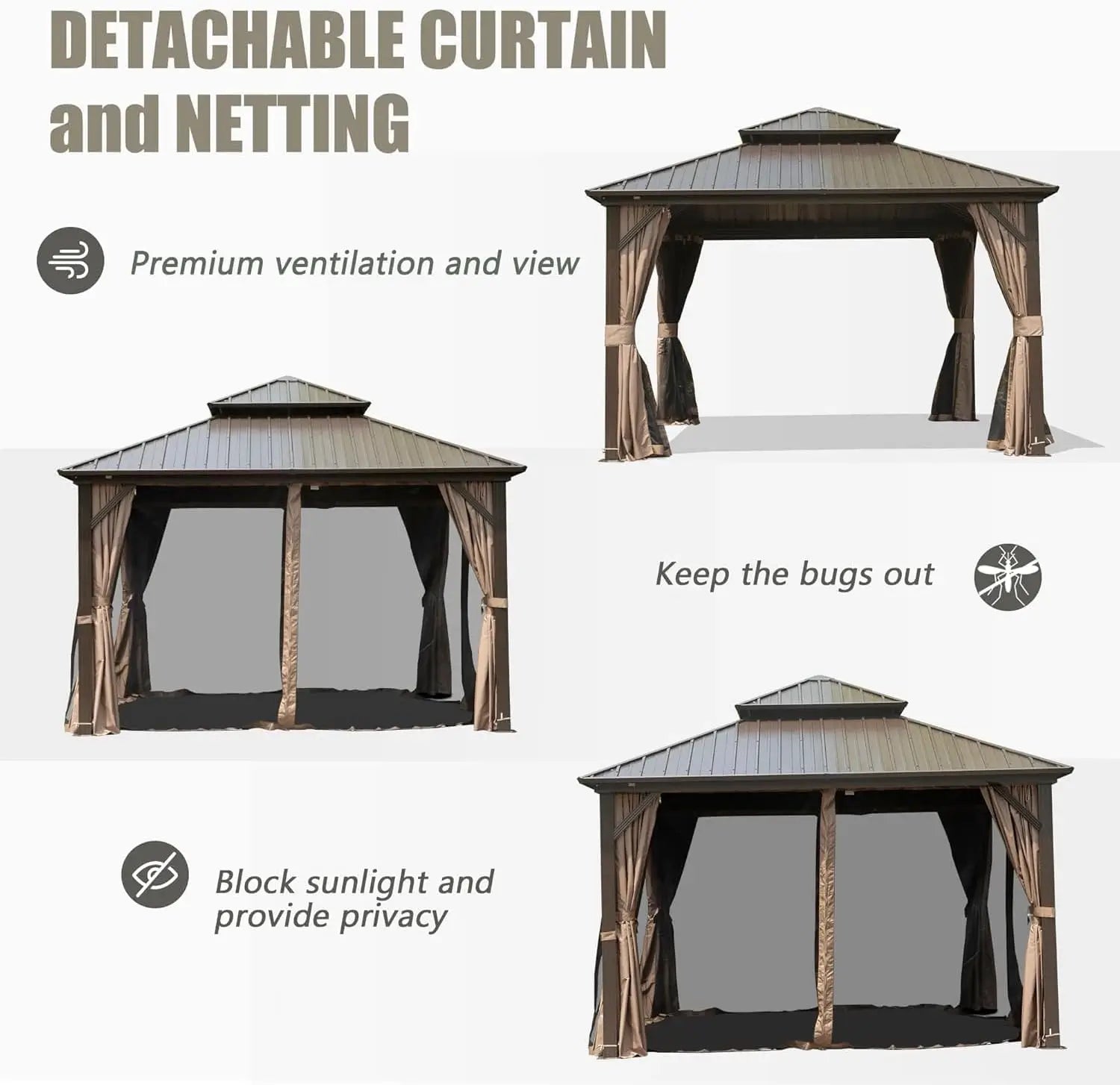 Domi Outdoor Living Hardtop Gazebo#size_8'x10'