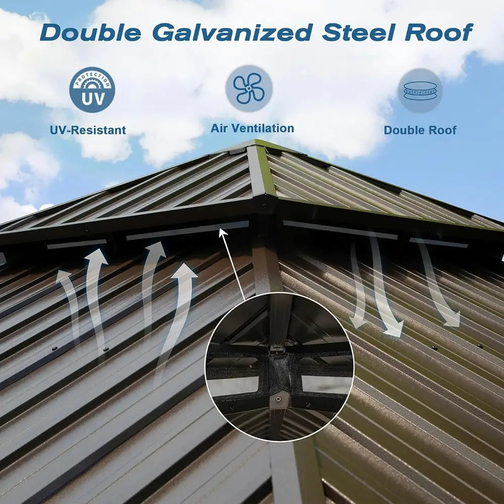 Domi Outdoor Living Hardtop Gazebo#size_12'x14'