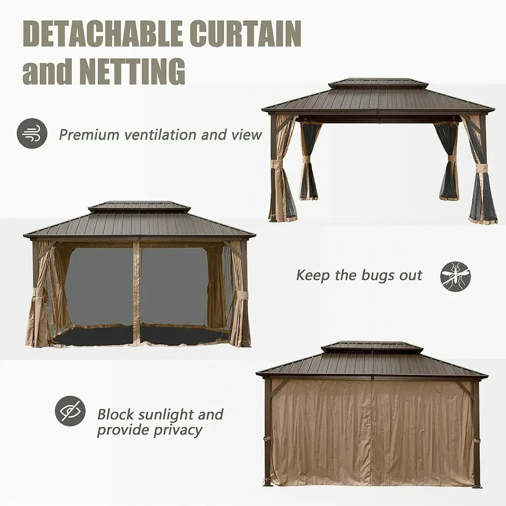 Domi Outdoor Living Hardtop Gazebo#size_12'x14'