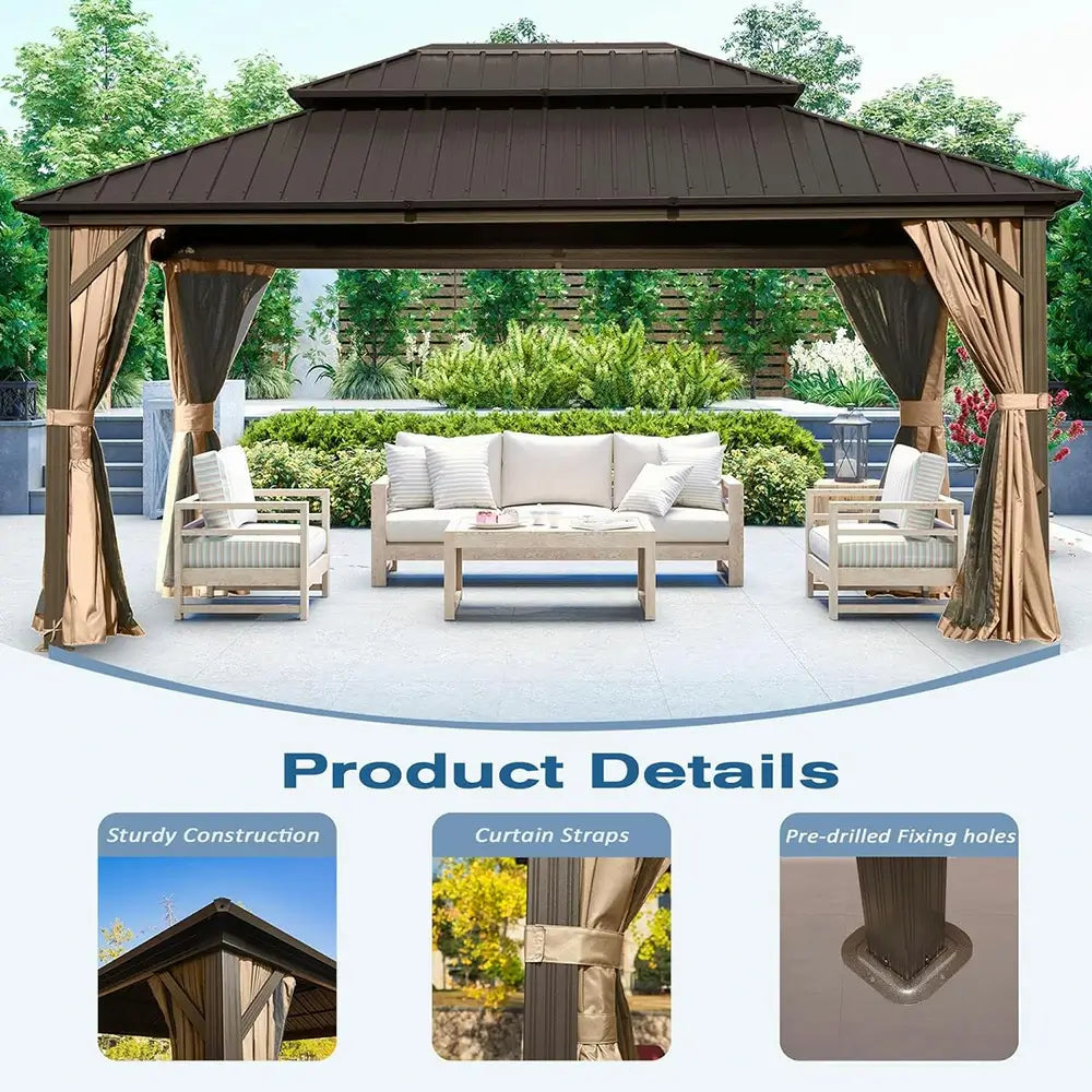 Domi Outdoor Living Hardtop Gazebo#size_12'x16'