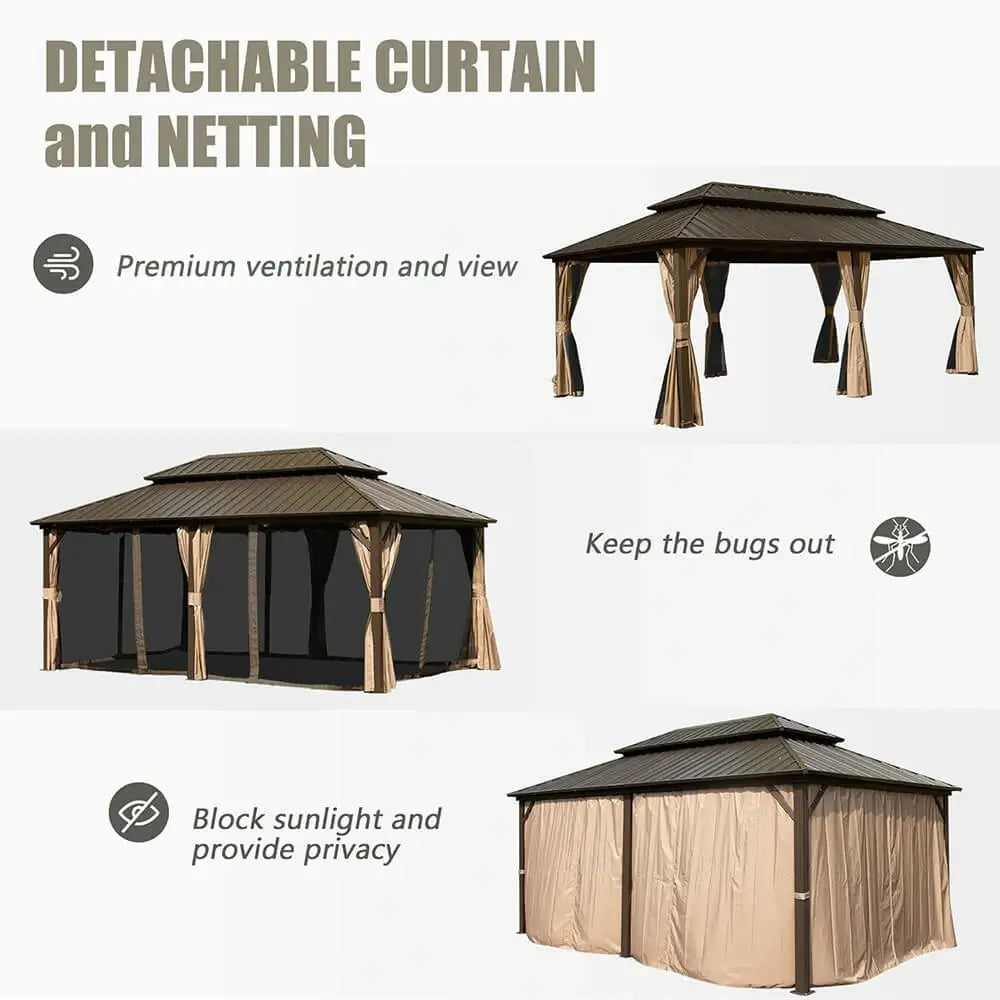 Domi Outdoor Living Hardtop Gazebo#size_12'x20'