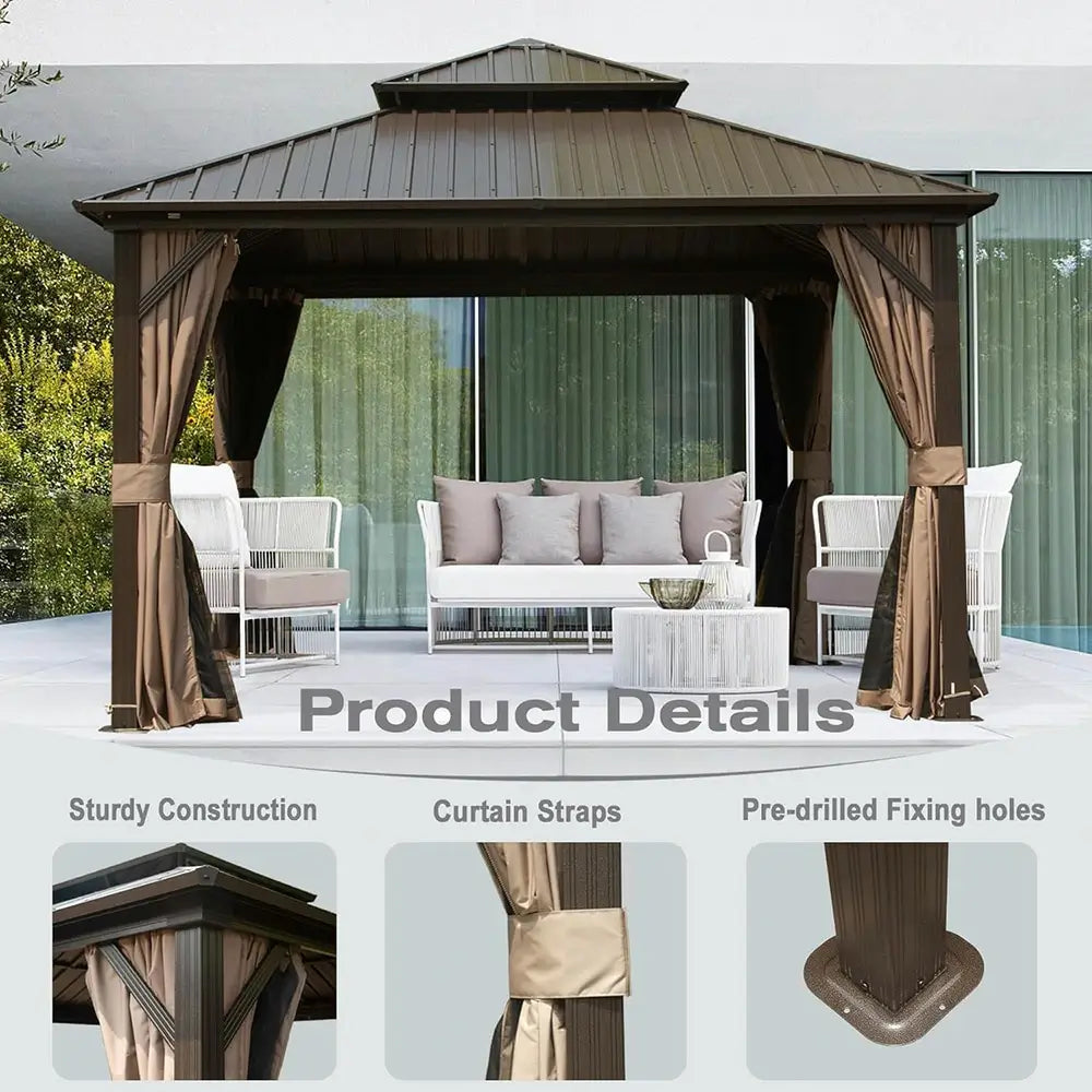 Domi Outdoor Living Hardtop Gazebo#size_12'x12'