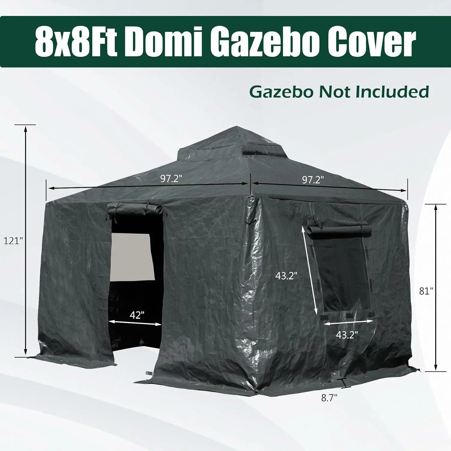 Gray Gazebo Cover#size_8' x 8'