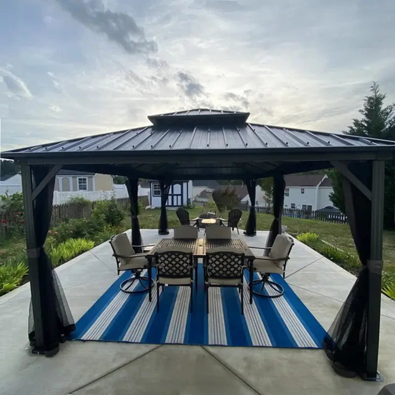 Domi Outdoor Living Hardtop Gazebo#size_12'x18'