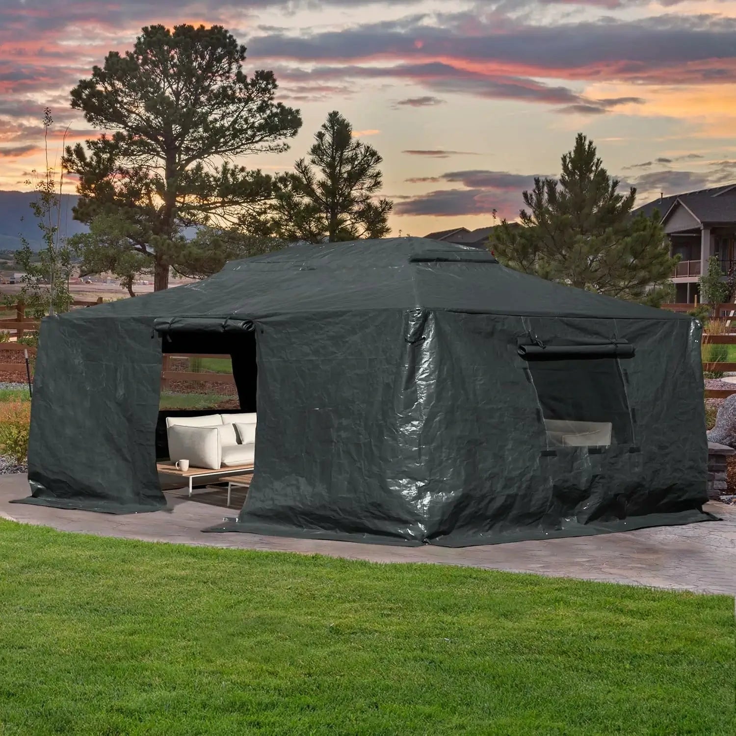 Gray Gazebo Cover#size_14' x 20'