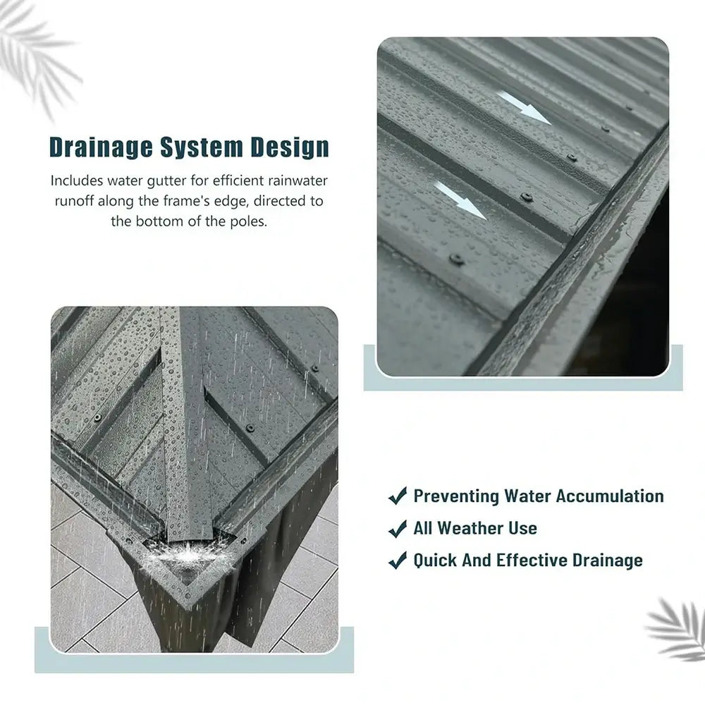 Domi Outdoor Living hardtop gazebo gray#size_10'x14'