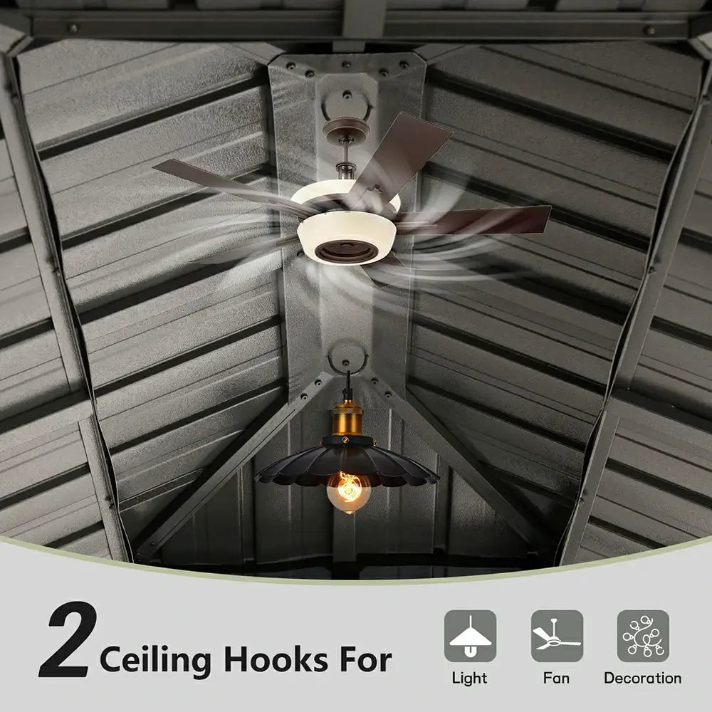 Domi Outdoor Living hardtop gazebo gray#size_10'x14'