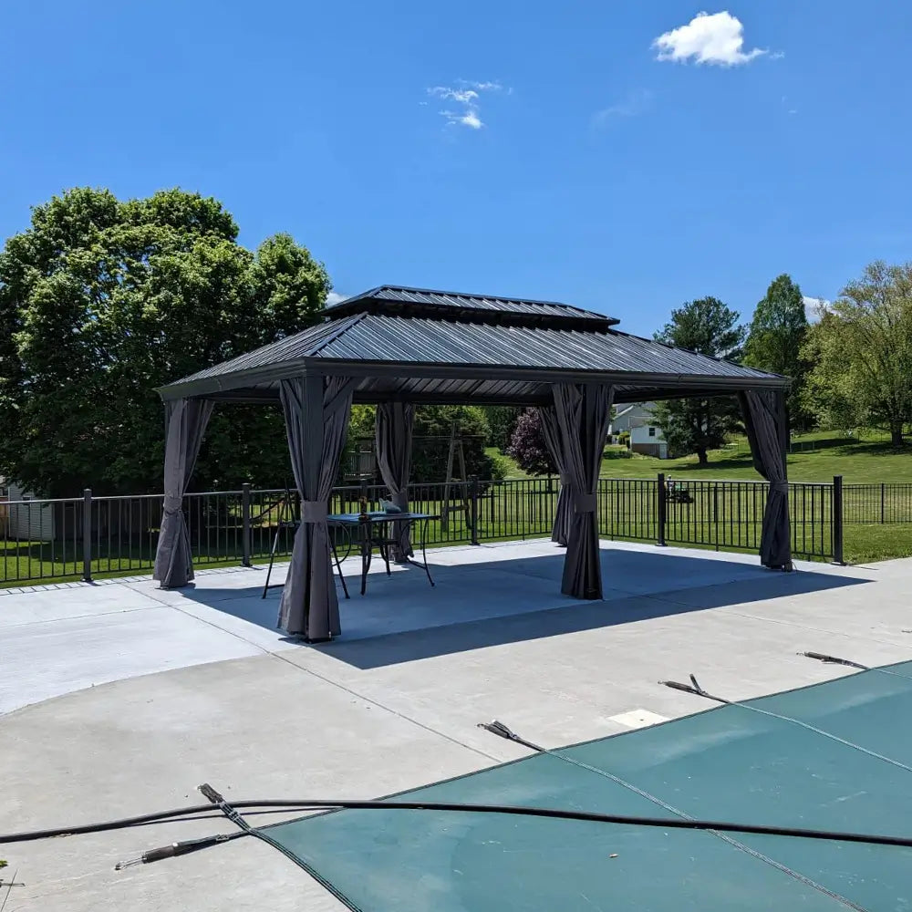 Domi Outdoor Living hardtop gazebo gray#size_12'x20'