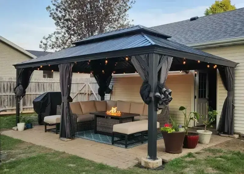 Domi Outdoor Living hardtop gazebo gray#size_14'x20'