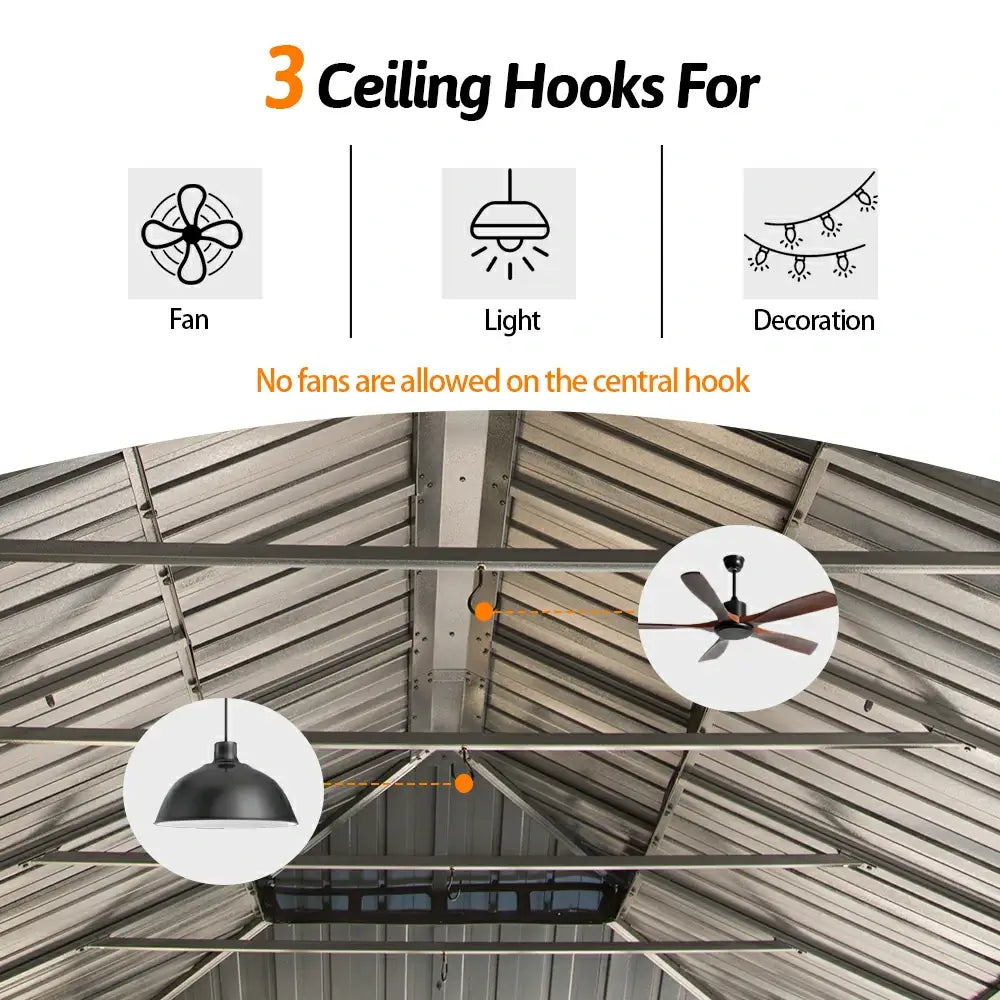 Domi Outdoor Living hardtop gazebo gray#size_14'x22'