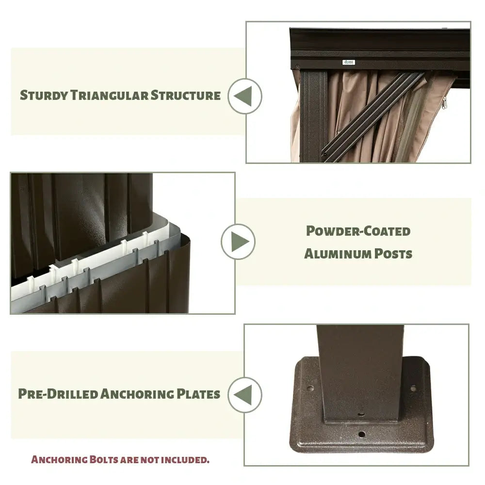 Wall-Mounted Gazebo with Drainage Gutters#size_12' x 20'