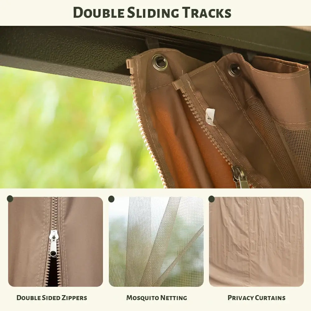 Wall-Mounted Gazebo with Drainage Gutters#size_12' x 20'