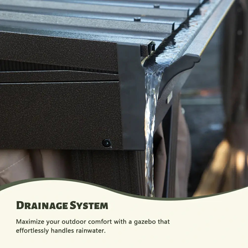 Wall-Mounted Gazebo with Drainage Gutters#size_12' x 20'