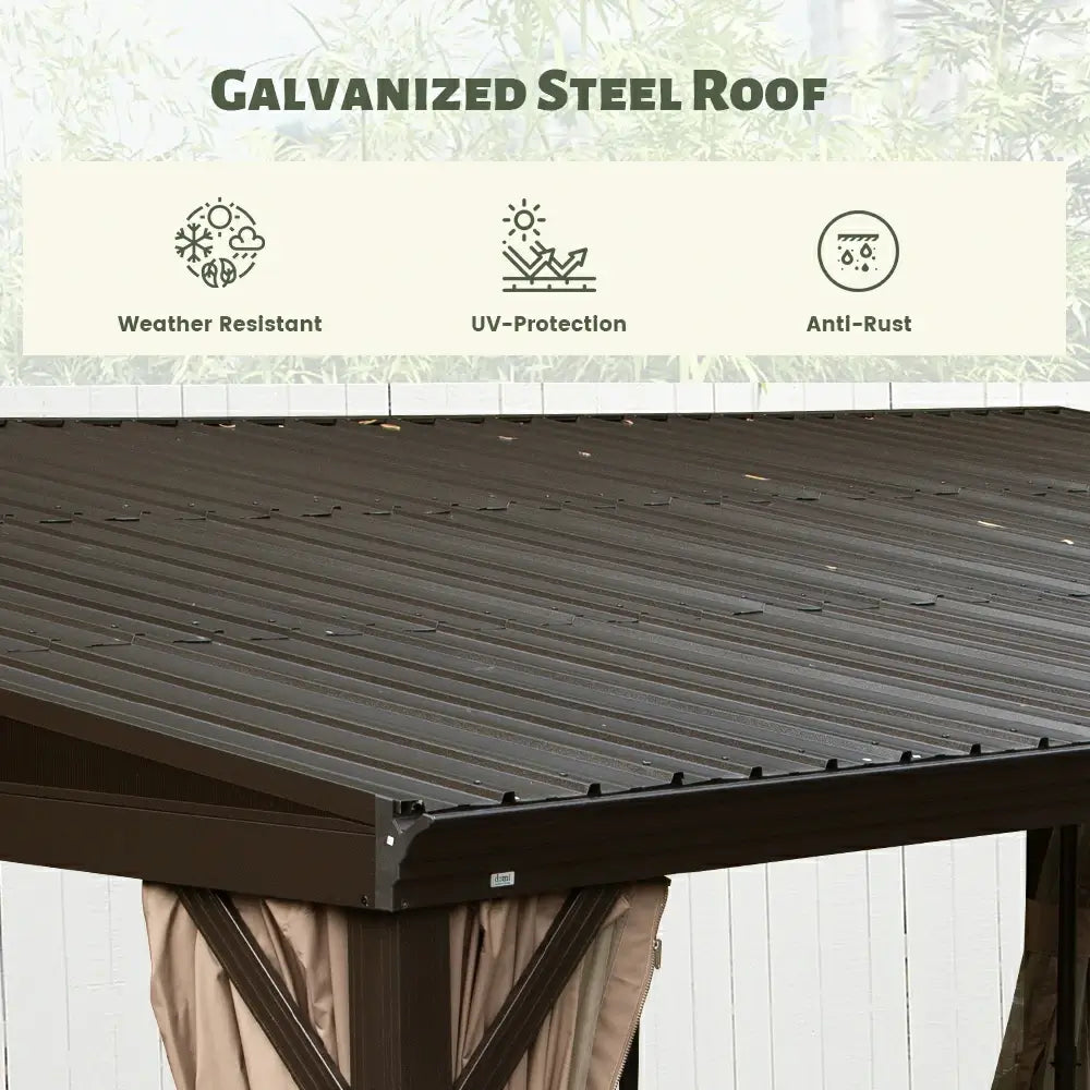 Wall-Mounted Gazebo with Drainage Gutters#size_12' x 20'