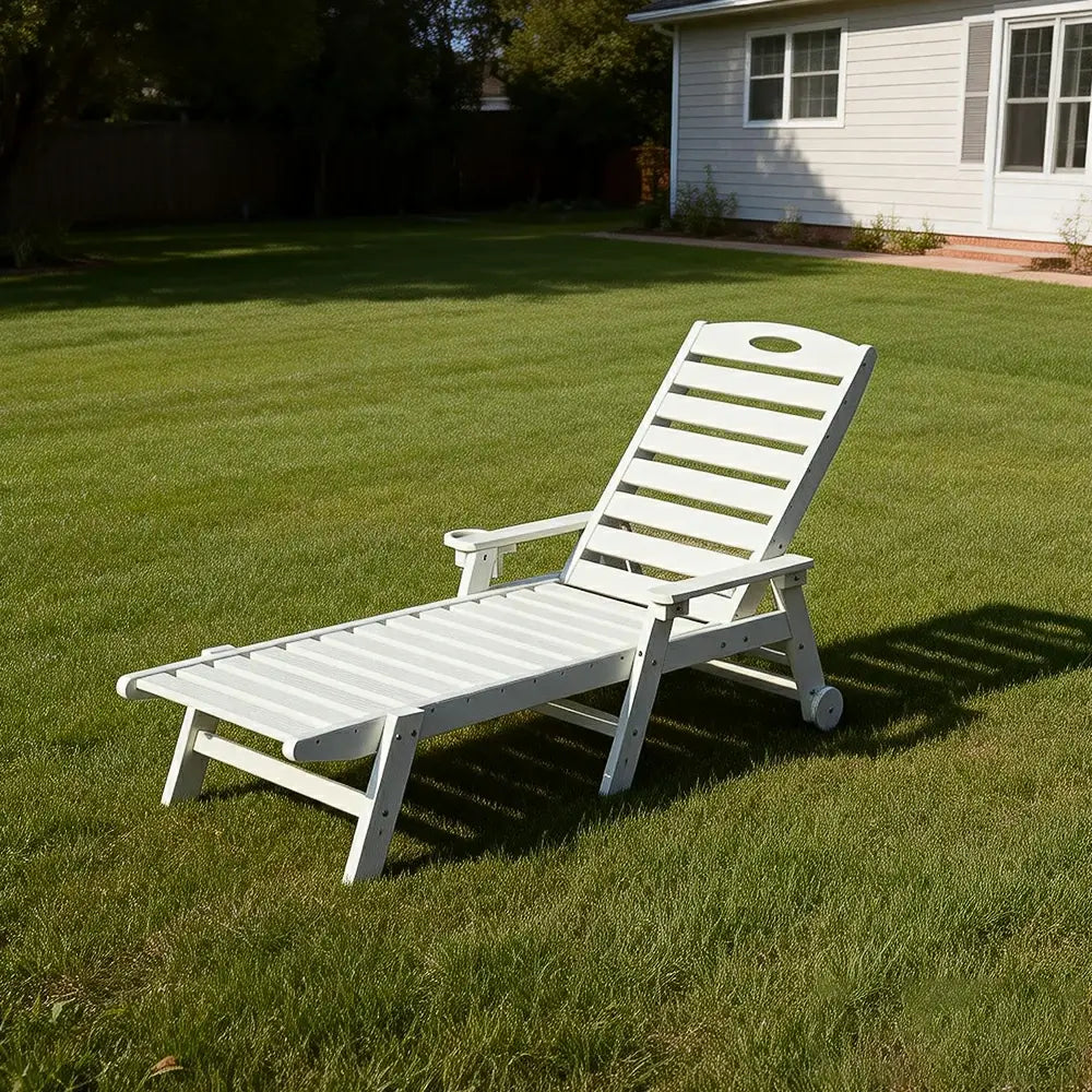 HDPE Patio Chaise Lounge with Arms