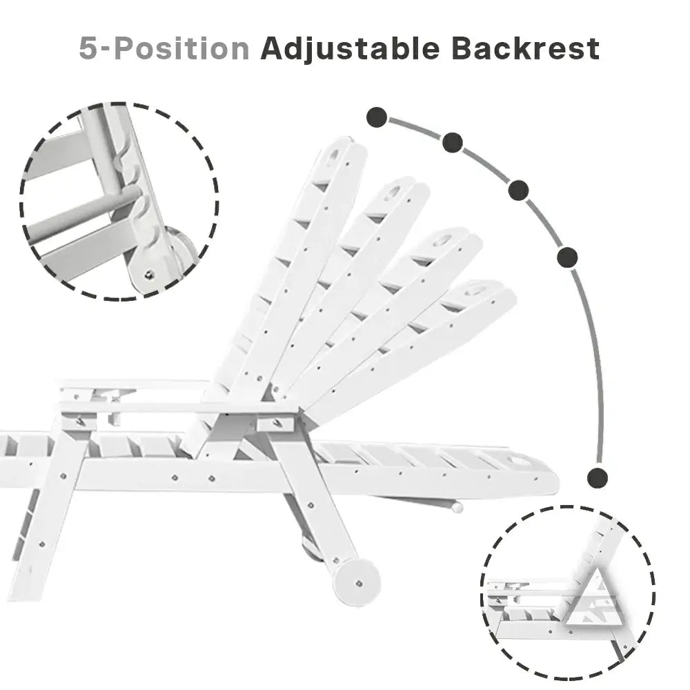 HDPE Patio Chaise Lounge with Arms