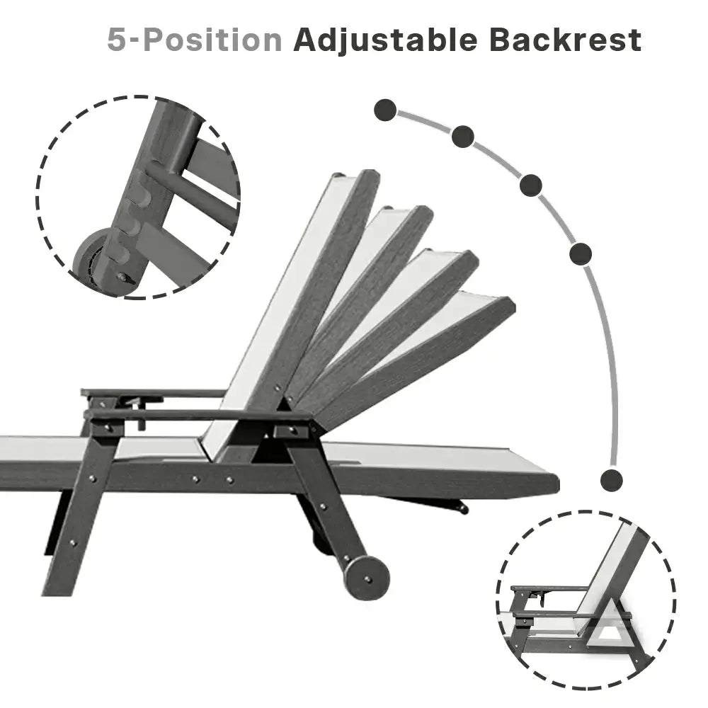 HDPE Sling Chaise Lounge with Arms