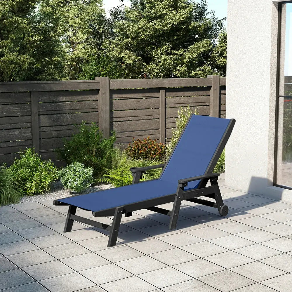 HDPE Sling Chaise Lounge with Arms