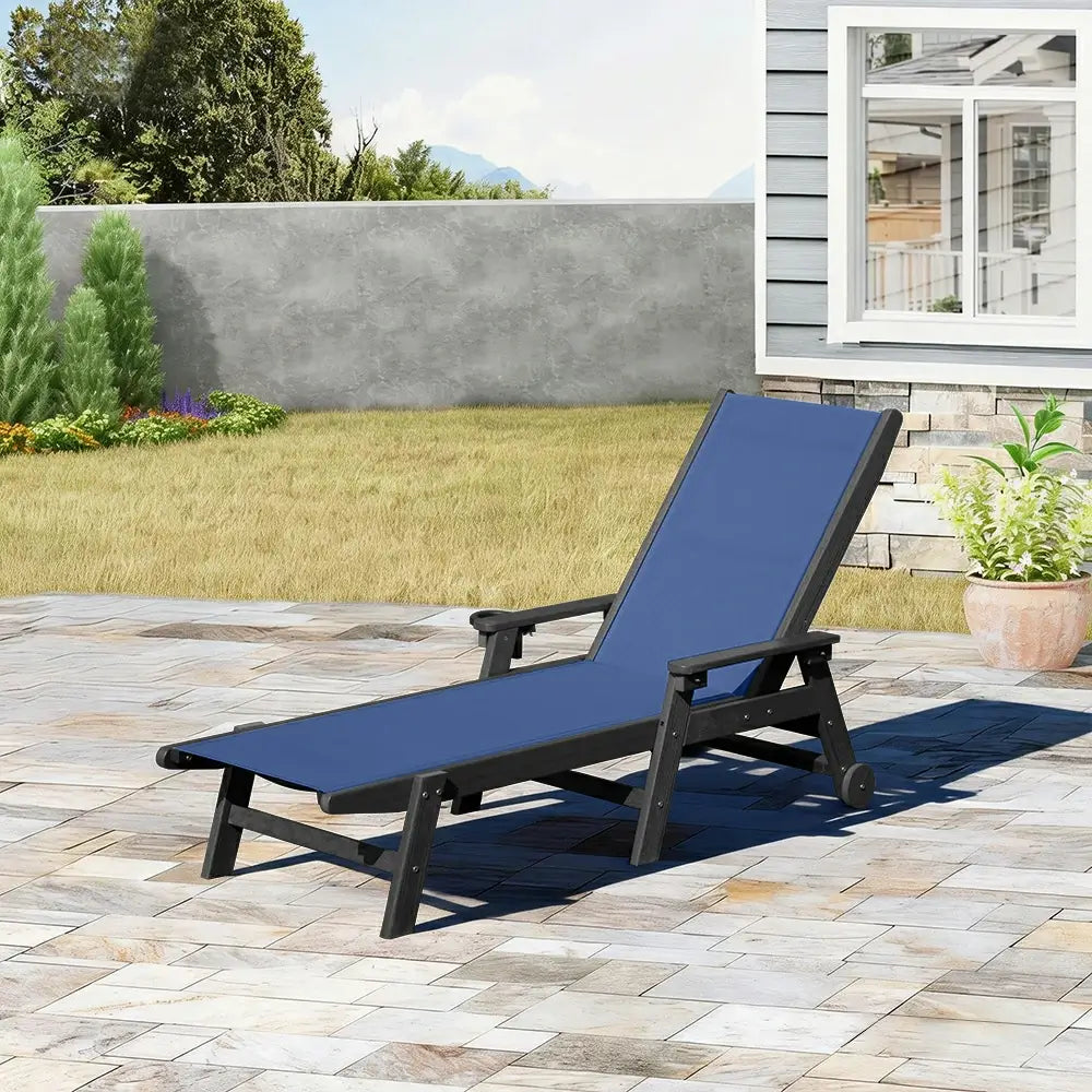 HDPE Sling Chaise Lounge with Arms