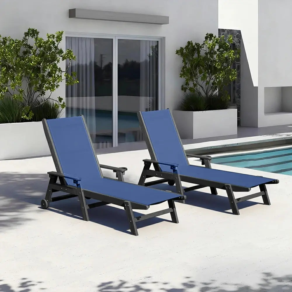 HDPE Sling Chaise Lounge with Arms