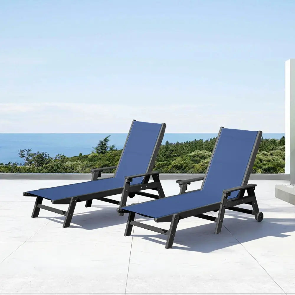 HDPE Sling Chaise Lounge with Arms