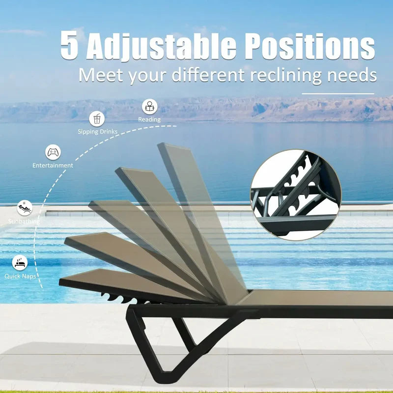 Patio Pool Lounge Chair Set (2 Chairs)