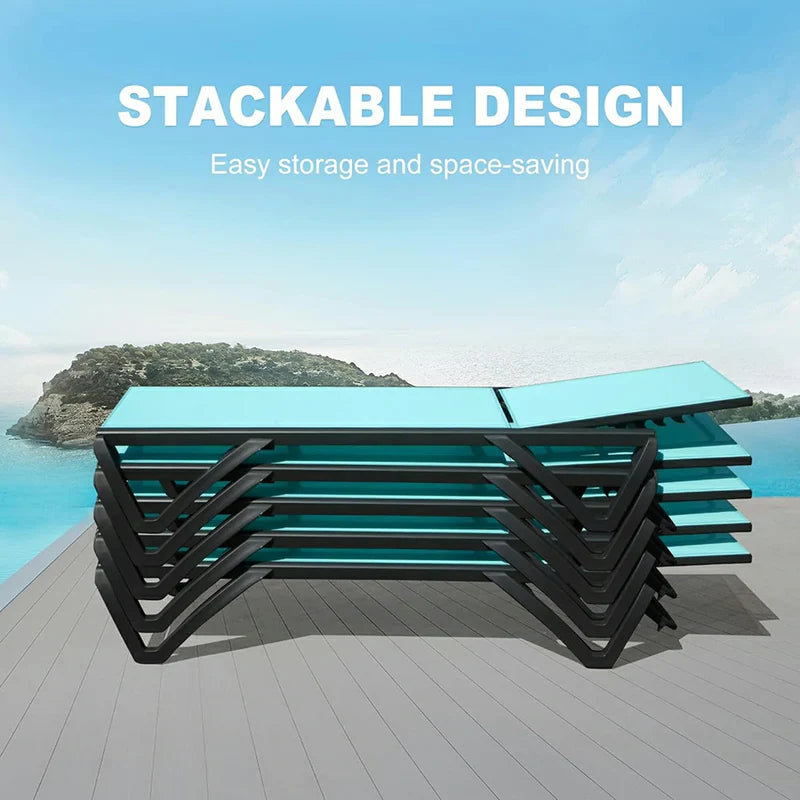 Patio Pool Lounge Chair Set (2 Chairs)