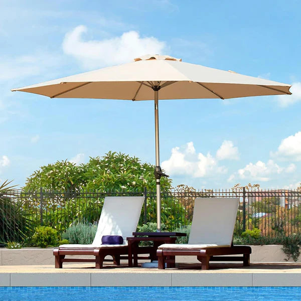 Patio Umbrella - 10 FT Aluminum Round Market Umbrella