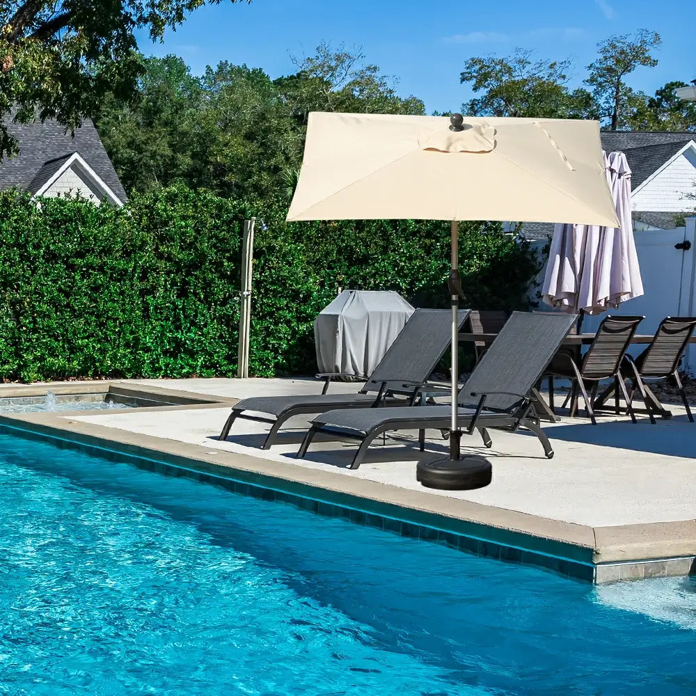 Patio Umbrella - Aluminum Rectangular Market Umbrella