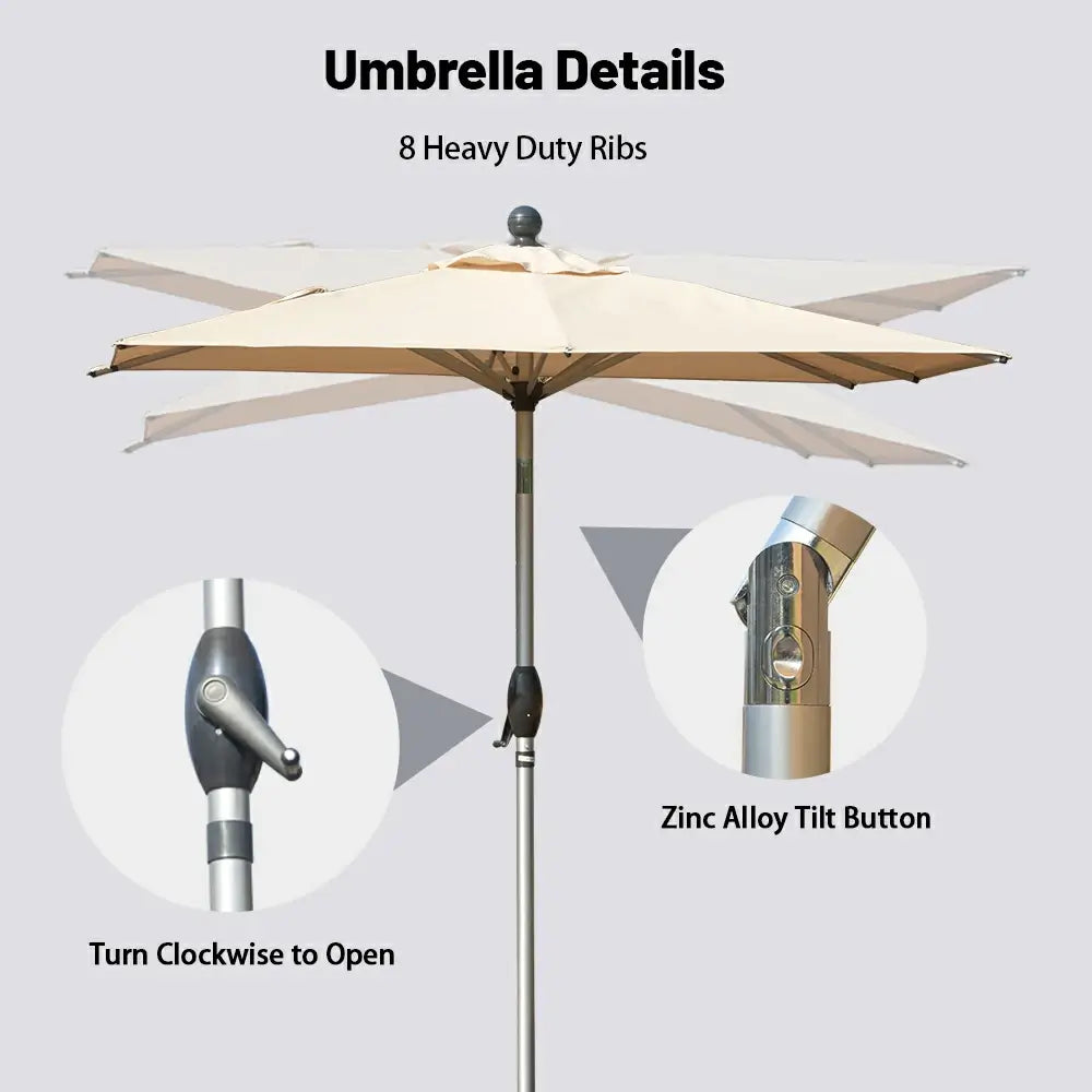 Patio Umbrella - Aluminum Rectangular Market Umbrella