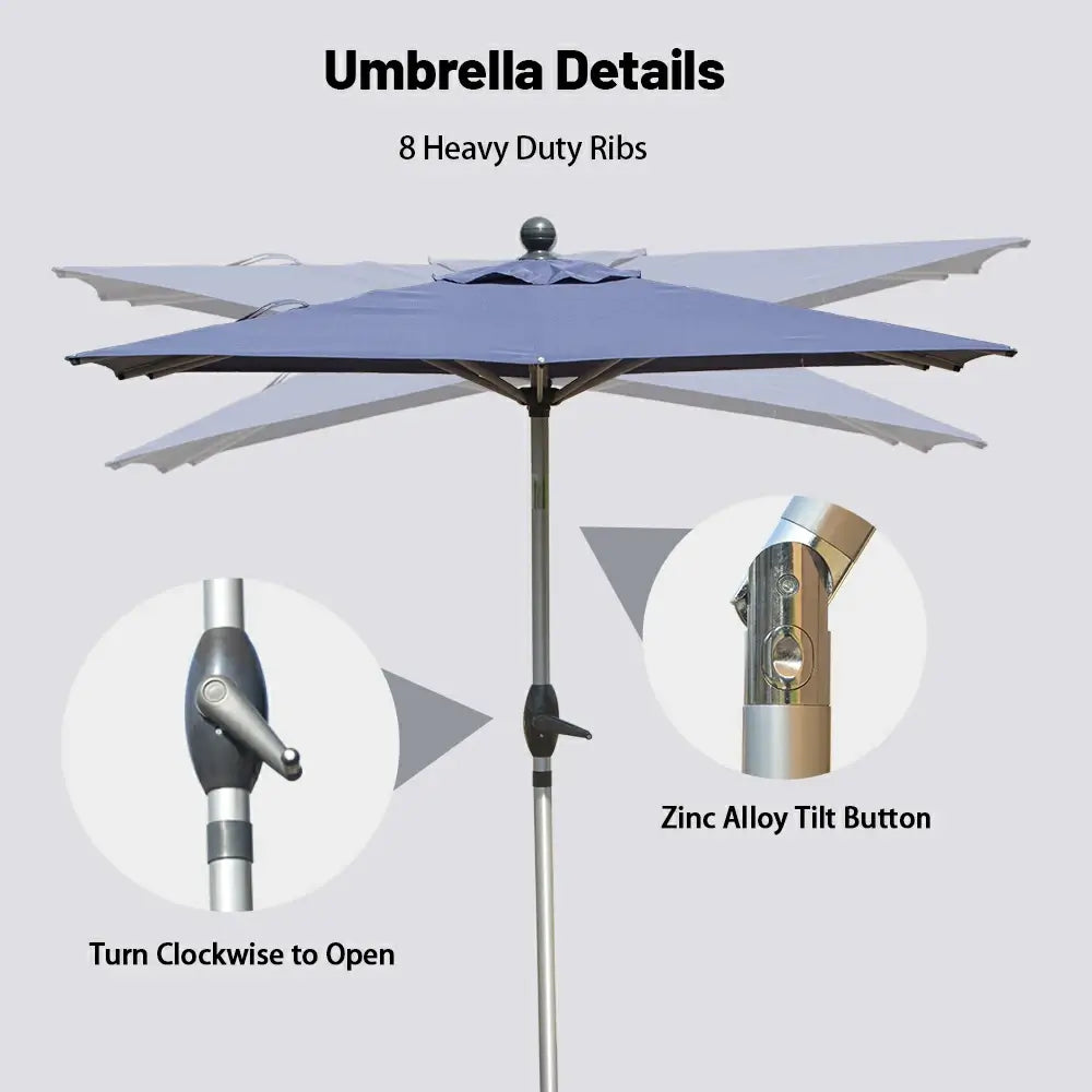 Patio Umbrella - Aluminum Rectangular Market Umbrella