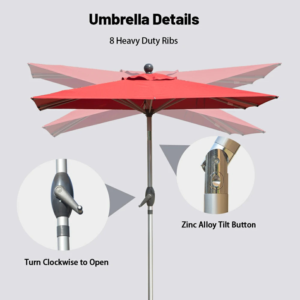 Patio Umbrella - Aluminum Rectangular Market Umbrella