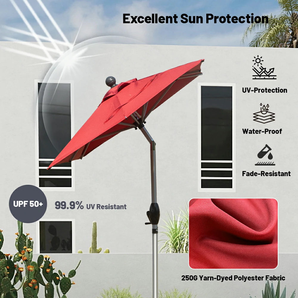 Patio Umbrella - Aluminum Rectangular Market Umbrella
