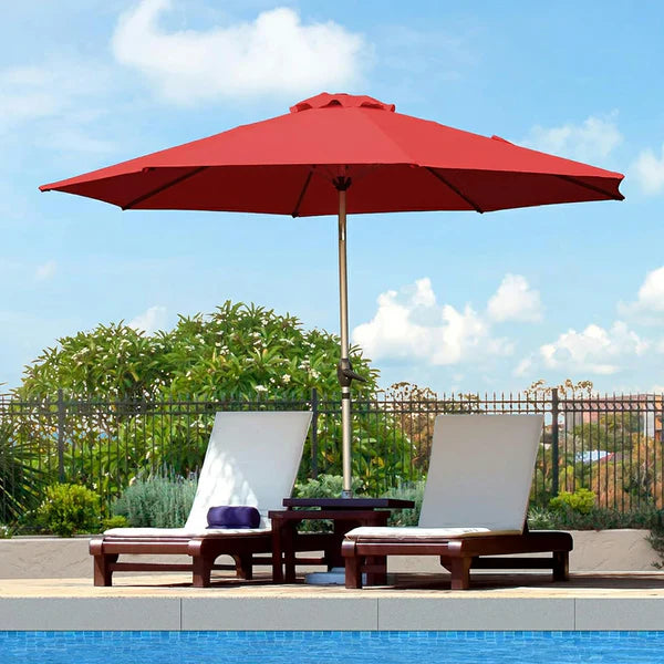 Patio Umbrella - 10 FT Aluminum Round Market Umbrella