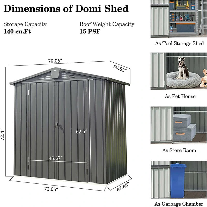 Domi Outdoor Living Outdoor Storage Shed Gable Roof#size_6'x4'