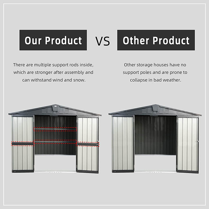 Domi Outdoor Living Outdoor Storage Shed Gable Roof#size_7.6'x6'