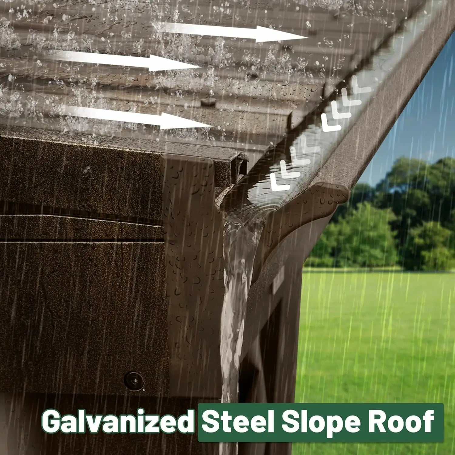 Wall-Mounted Gazebo with Drainage Gutters#size_10' x 14'