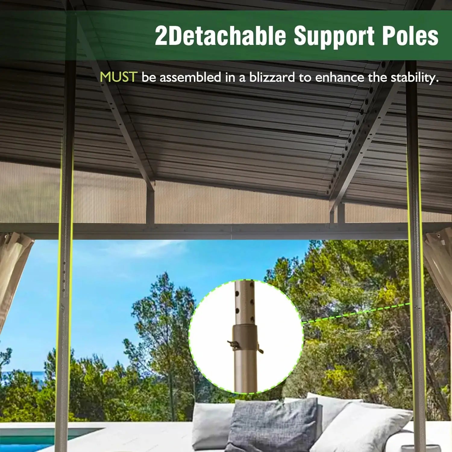 Wall-Mounted Gazebo with Drainage Gutters#size_10' x 14'