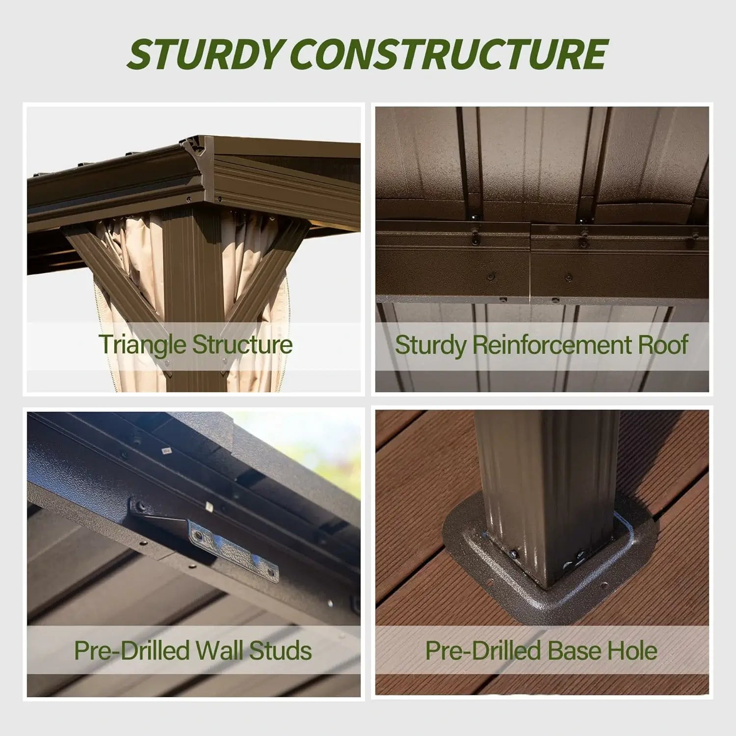 Wall-Mounted Gazebo with Drainage Gutters#size_10' x 14'