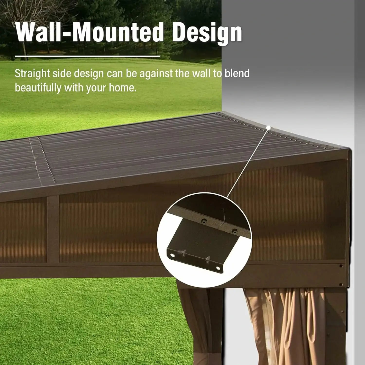 Wall-Mounted Gazebo with Drainage Gutters#size_10' x 14'