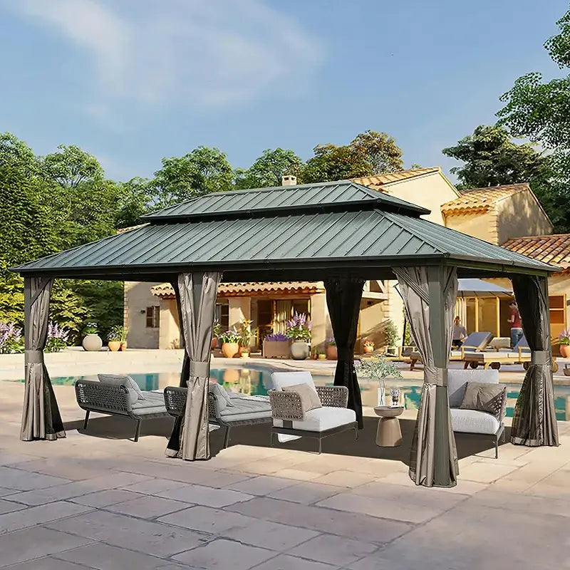 Domi Outdoor Living Hardtop Gazebo#size_12'x18'