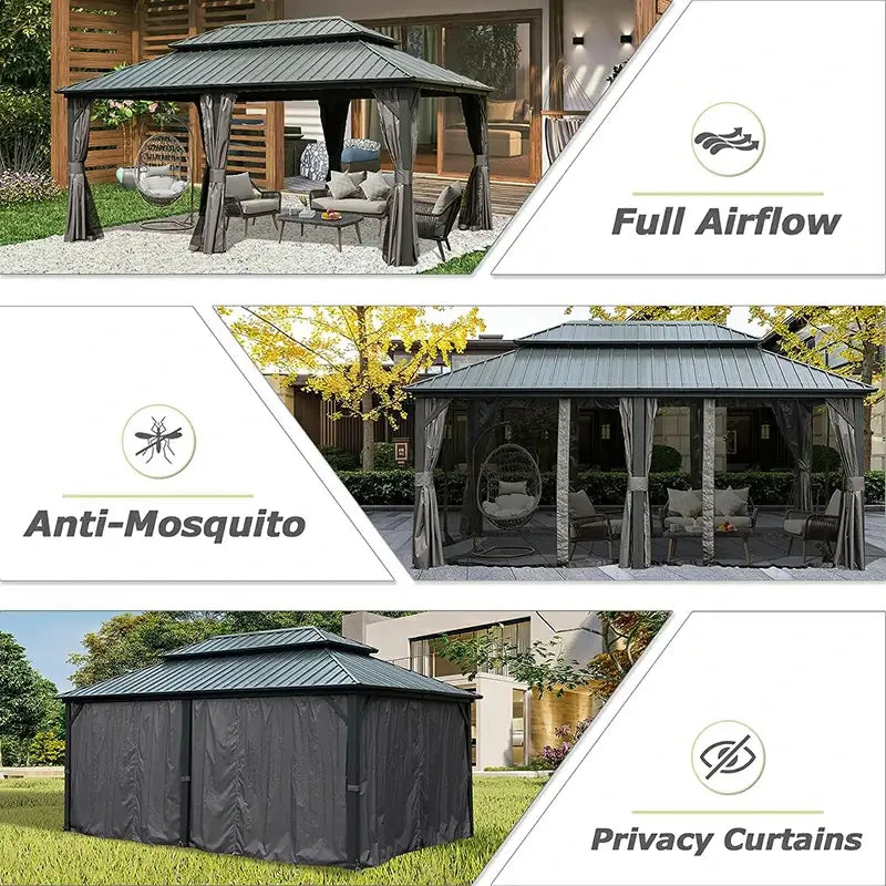 Domi Outdoor Living Hardtop Gazebo#size_12'x18'