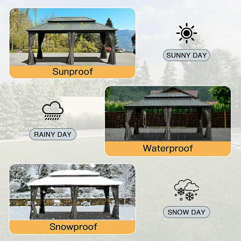 Domi Outdoor Living Hardtop Gazebo#size_12'x18'